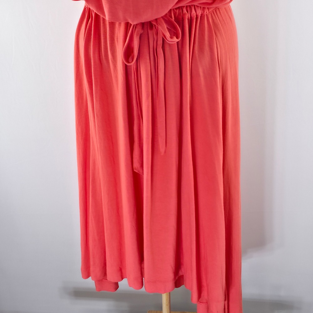 Gap Hi-Lo Short Dress Womens Large Fresh‎ Coral Sleeveless Drawstring Rayon 6070 - Picture 12 of 15